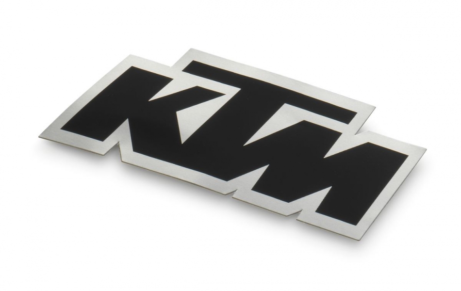 AUTOCOLLANT ALUMINIUM 10X4.5CM KTM METALLIC