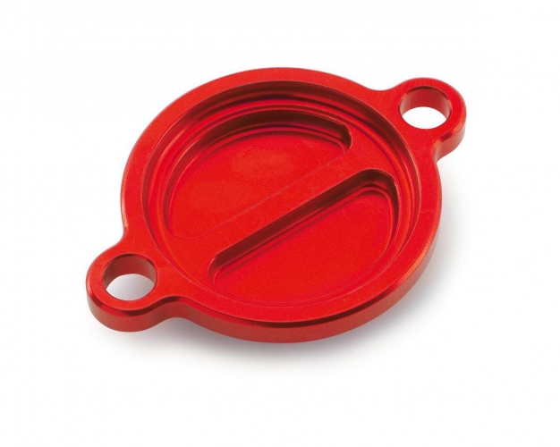 COUVERCLE FILTRE A HUILE ROUGE MC 250/350/450F 21-23/ EC 250/350F 21-23 