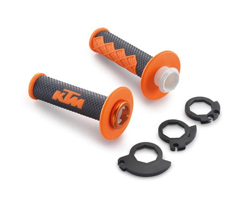 JEU POIGNEES KTM ODI LOCK-ON ORANGE 125/150/250 SX 04-16/SX-F 06-15/EXC 06-16/ FREERIDE 250 R/350 -17/ 50 SX 12-20/ 65 SX 09-20/ 85 SX 03-20