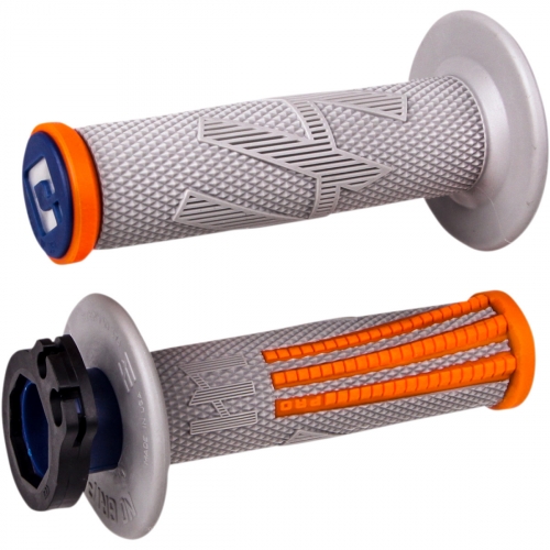 JEU POIGNEES ODI LOCK-ON EMIG PRO V2 GRIS/ORANGE KTM SX/EXC 