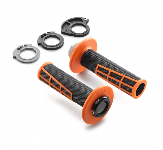 JEU POIGNEES PRE-PERCEES ORANGE/NOIR KTM ODI LOCK-ON EMIG SX/SX-F 16-20/ EXC/EXC-F 17-20/ 250 SX 17-20/ FREERIDE 250 F 18-20