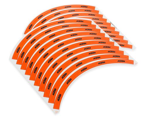 JEU STICKERS JANTE ORANGE KTM 21/18-19 POUCES  KTM SX/EXC/690 ENDURO/R/ 790/890 ADVENTURE/ R/ R RALLY/ 1050/1090/1190 ADVENTURE R/ 1290 SUPER ADVENTURE R