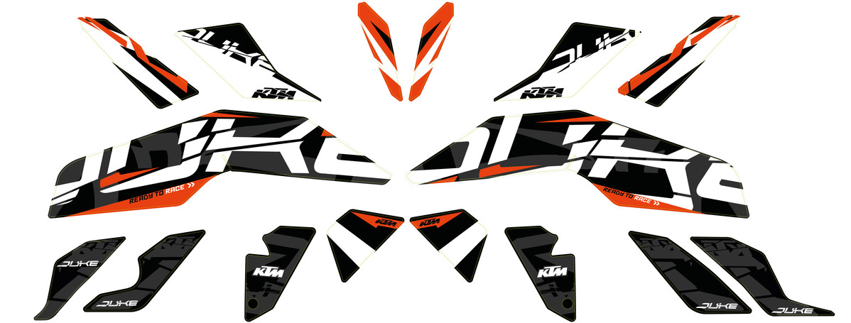 KIT DECO AUTOCOLLANT STYLE KTM 125/390 DUKE 17-21