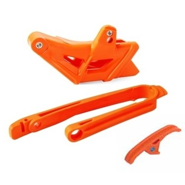 KIT GUIDE CHAINE/PATIN BRAS OSCILLANT ORANGE POLISPORT KTM EXC/EXC-F 12-16