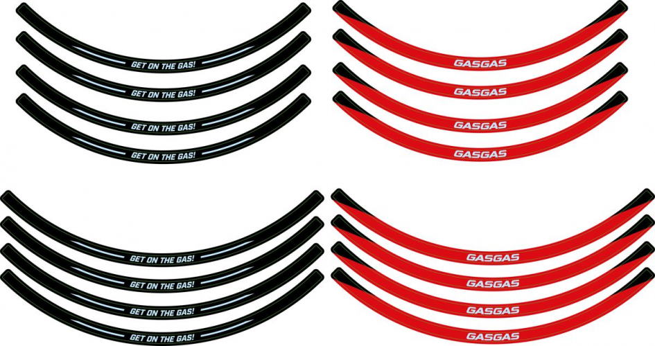 KIT STICKERS JANTES 21/18-19 POUCES NOIR/ROUGE GASGAS MC/EC