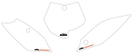 KIT STICKERS PLAQUE NUMERO KTM 85 SX 13-16