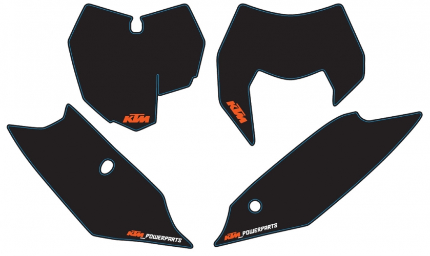 KIT STICKERS PLAQUE NUMERO KTM EXC 14-16