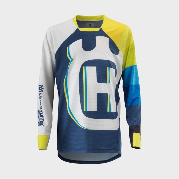 MAILLOT ENFANT MX HUSQVARNA MOTORCYCLES RAILED EDRIVE BLEU