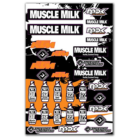 planche de stickers ktm muscle milk mdk