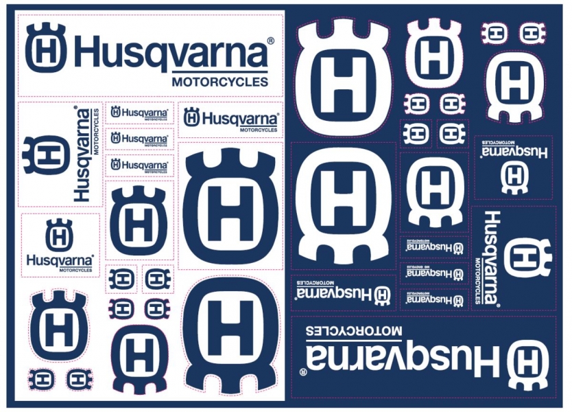 PLANCHE STICKERS HUSQVARNA MOTORCYCLES