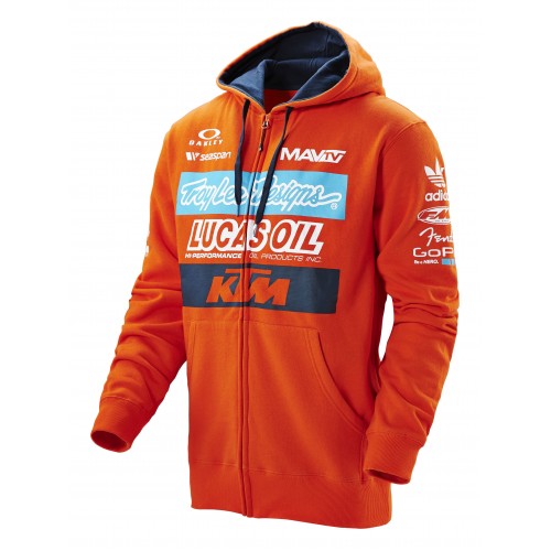 SWEAT CAPUCHE ZIPPE TEAM KTM TROY LEE DESIGNS ORANGE XXXL