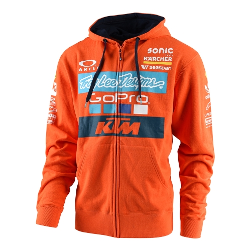 SWEAT CAPUCHE ZIPPE TEAM KTM TROY LEE DESIGNS GOPRO ORANGE 18