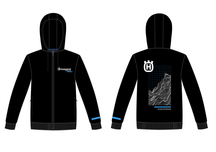 SWEATSHIRT ZIPPE CAPUCHE HUSQVARNA GOTLAND NOIR 25