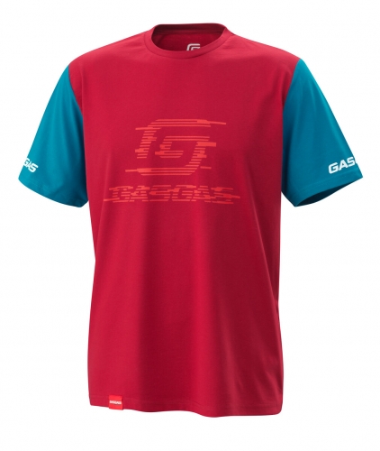 TEE SHIRT GASGAS FAST ROUGE/BLEU