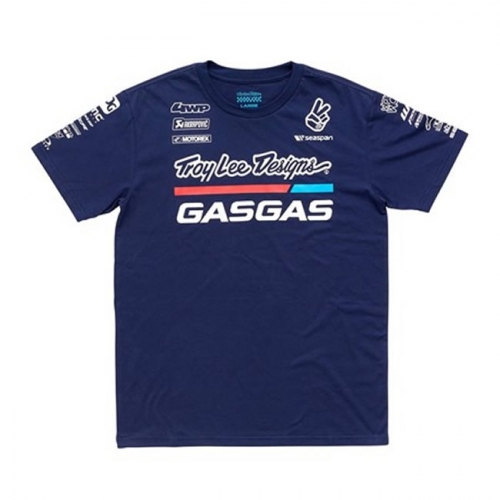 TEE SHIRT GASGAS TROY LEE DESIGNS TEAM NAVY