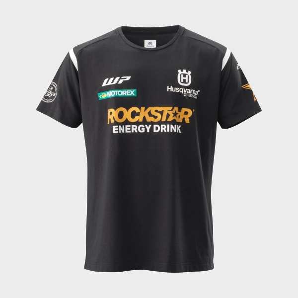 TEE SHIRT HUSQVARNA MOTORCYCLES ROCKSTAR REPLICA TEAM NOIR