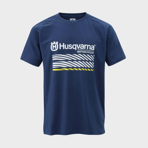 TEE SHIRT HUSQVARNA MOTORCYCLES ACCELERATE BLEU