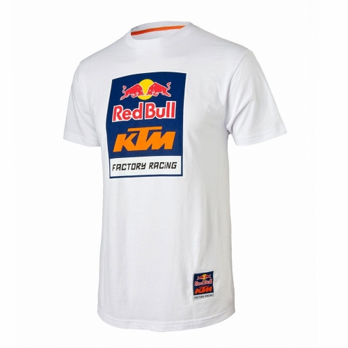 TEE SHIRT RED BULL KTM FACTORY RACING LOGO BLANC