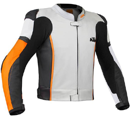 VESTE CUIR ROUTE KTM GIMOTO RSX BLANC